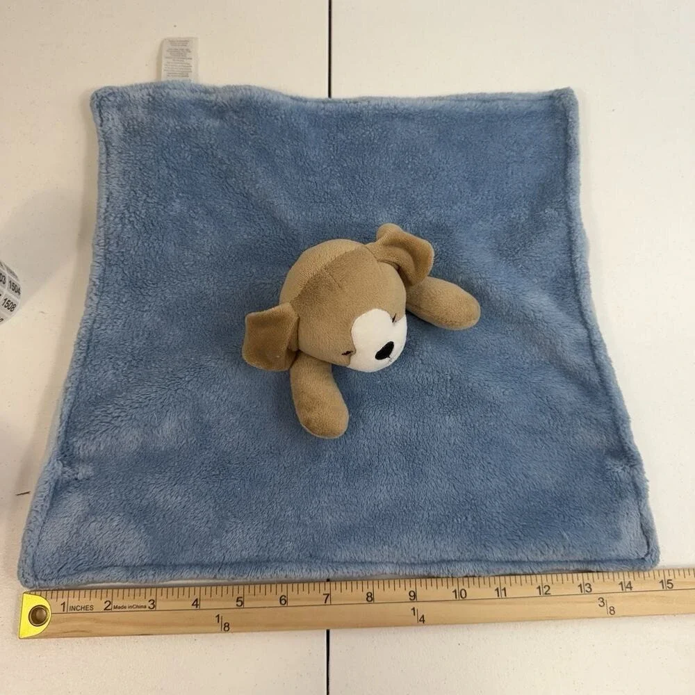 CARTER'S Brown Puppy Dog Blue Lovey Plush 2022 Baby Boy Security‎ Blanket